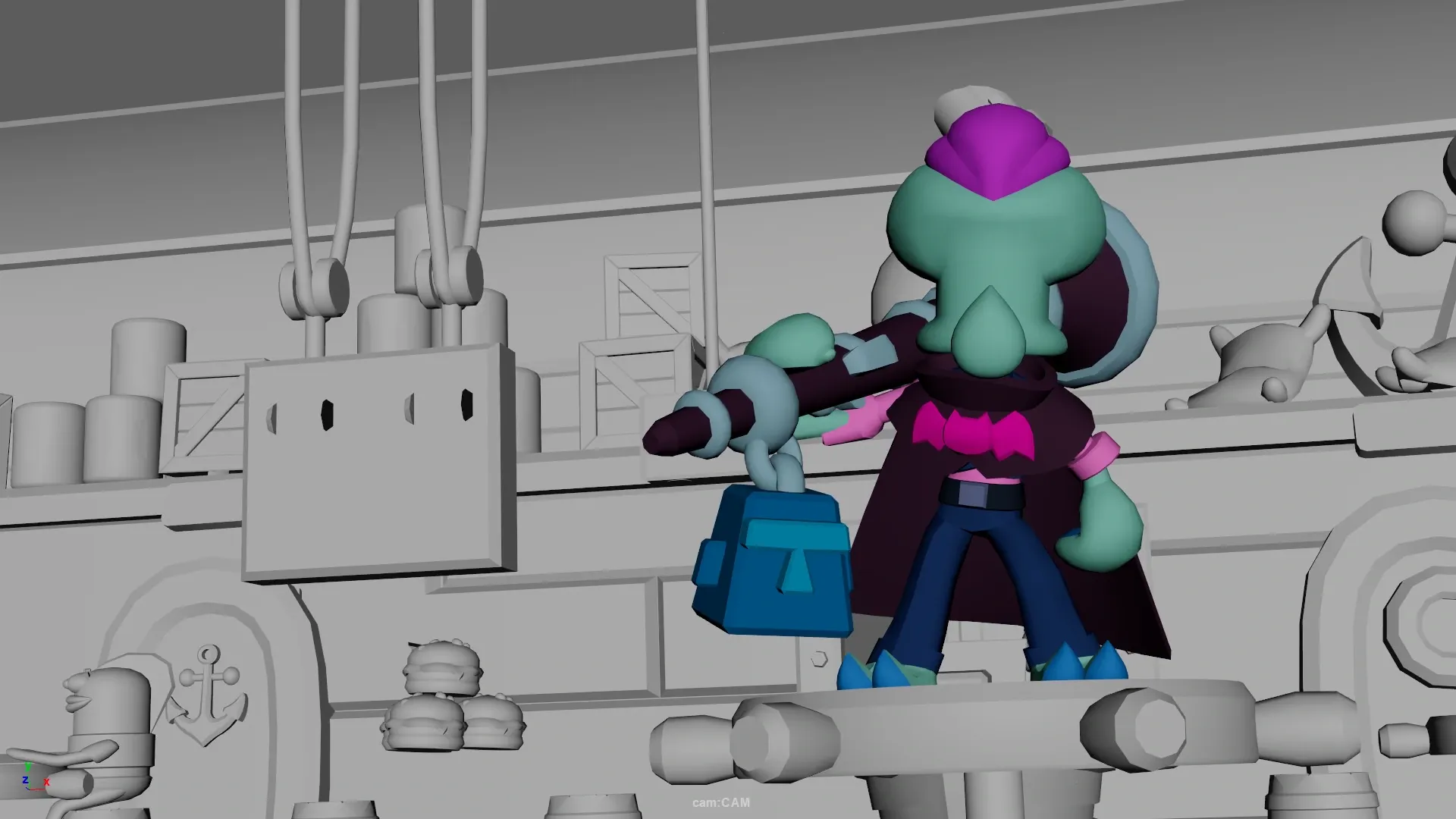Squidwardのハイライト — ブロッキング。制作プレビューから選んだポーズ。