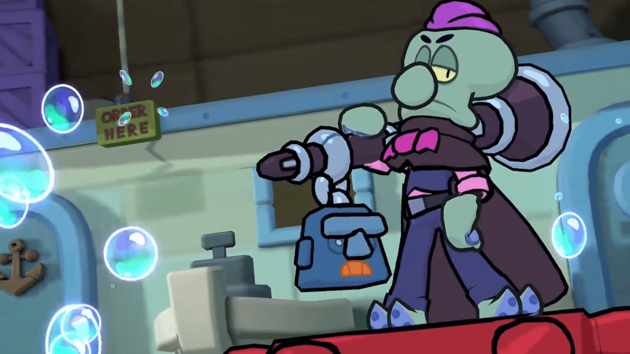 Squidward Mortis — Brawl Passハイライトの完成アニメーション。完成したシーンとキャラクターポーズ。
