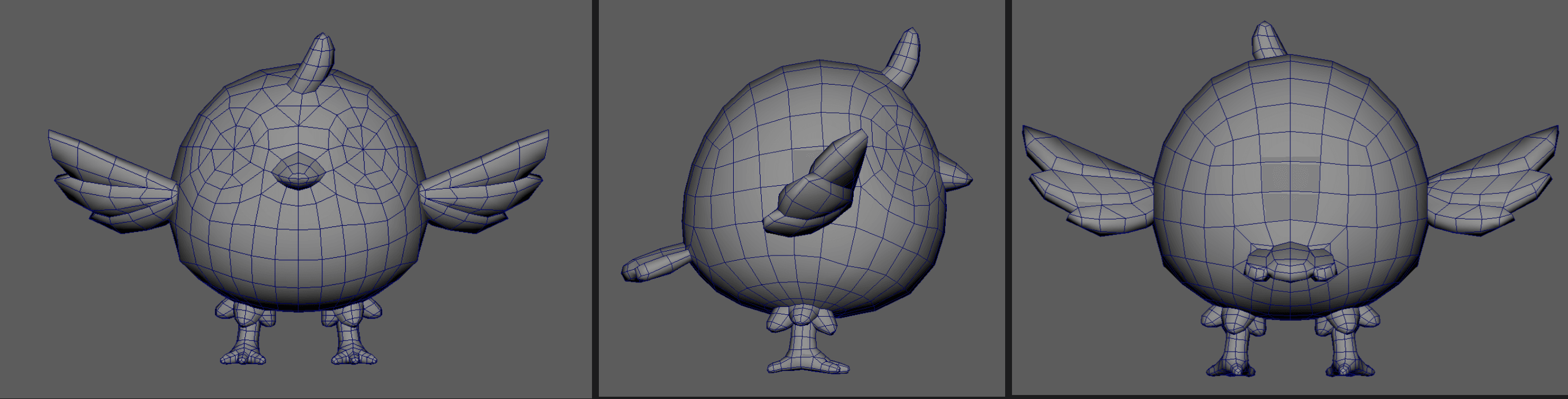 Quatiの相棒の小鳥の3Dモデル